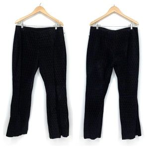 Vintage Venus Williams Wilsons Leather Black Patterned Suede Raw Cut Hem Pants